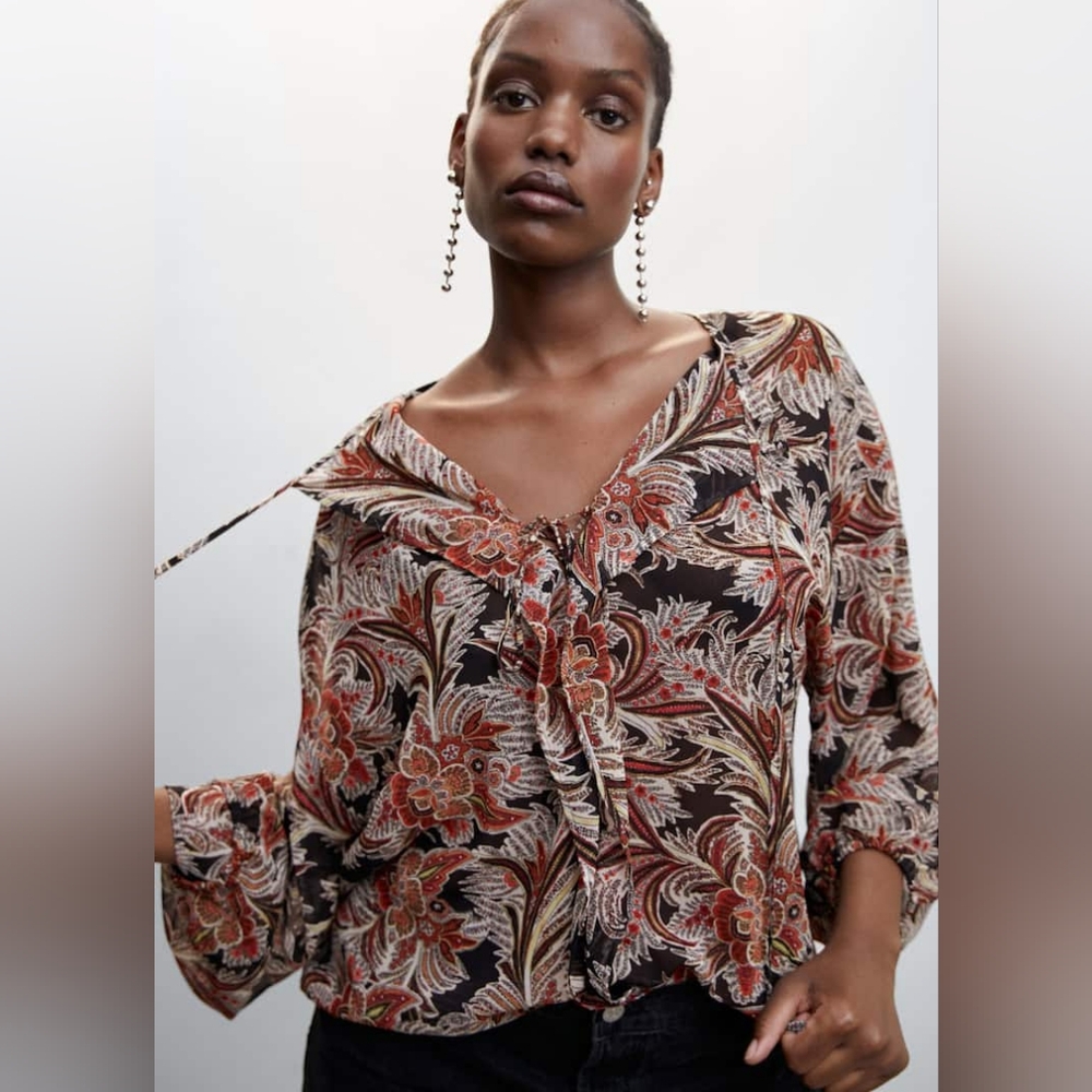 MANGO Printed blouse - Picture 3 of 5